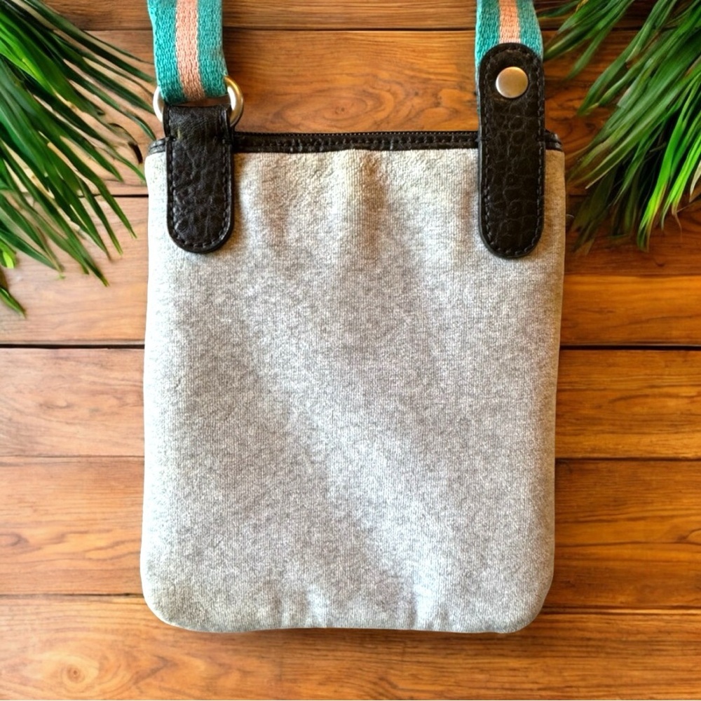 JUICY COUTURE Shoulder Crossbody Grey & Black Purse w/ Canvas Adjustable… - Picture 3 of 7
